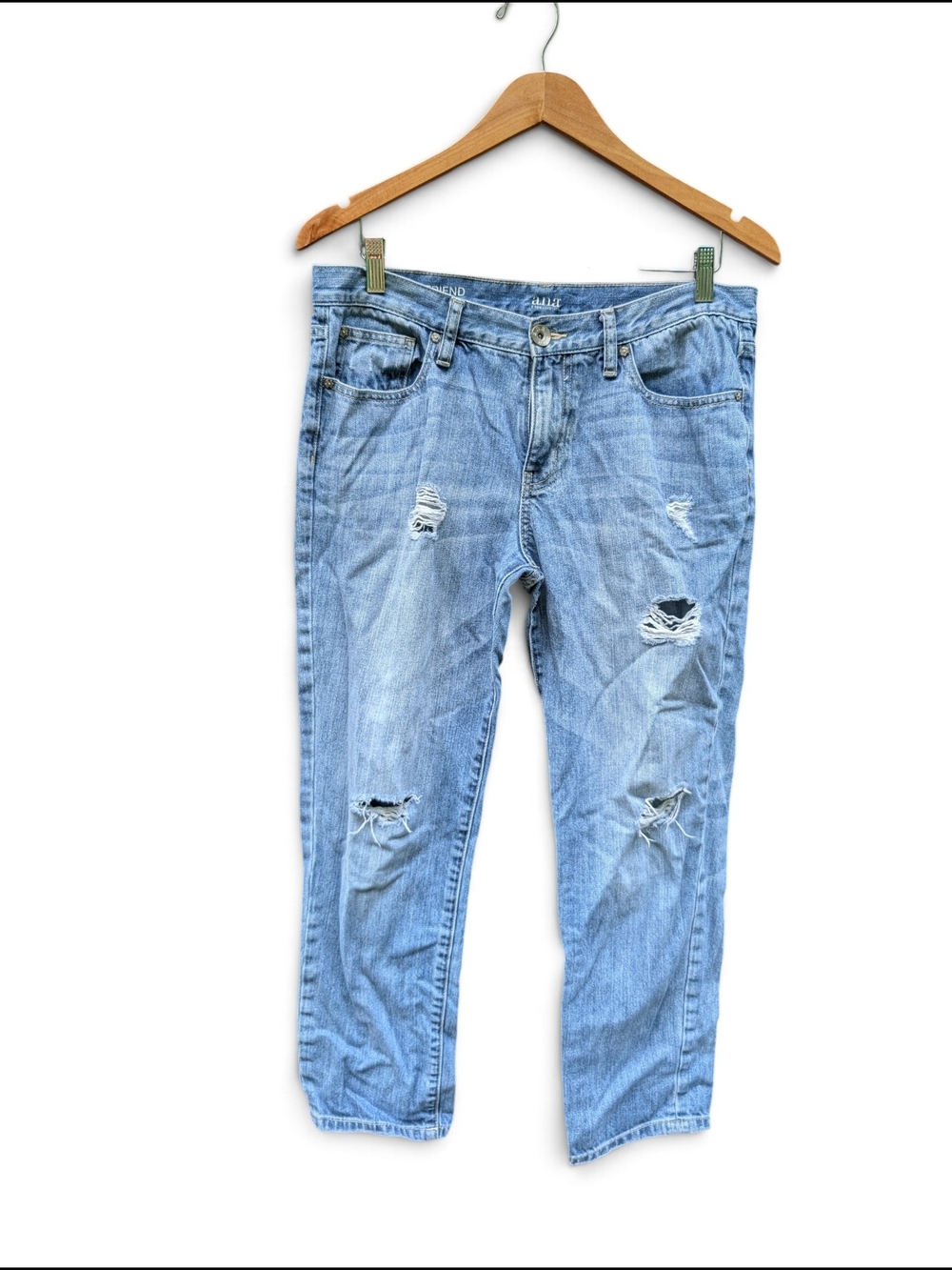 a.n.a Light Blue Distressed Boyfriend Jeans